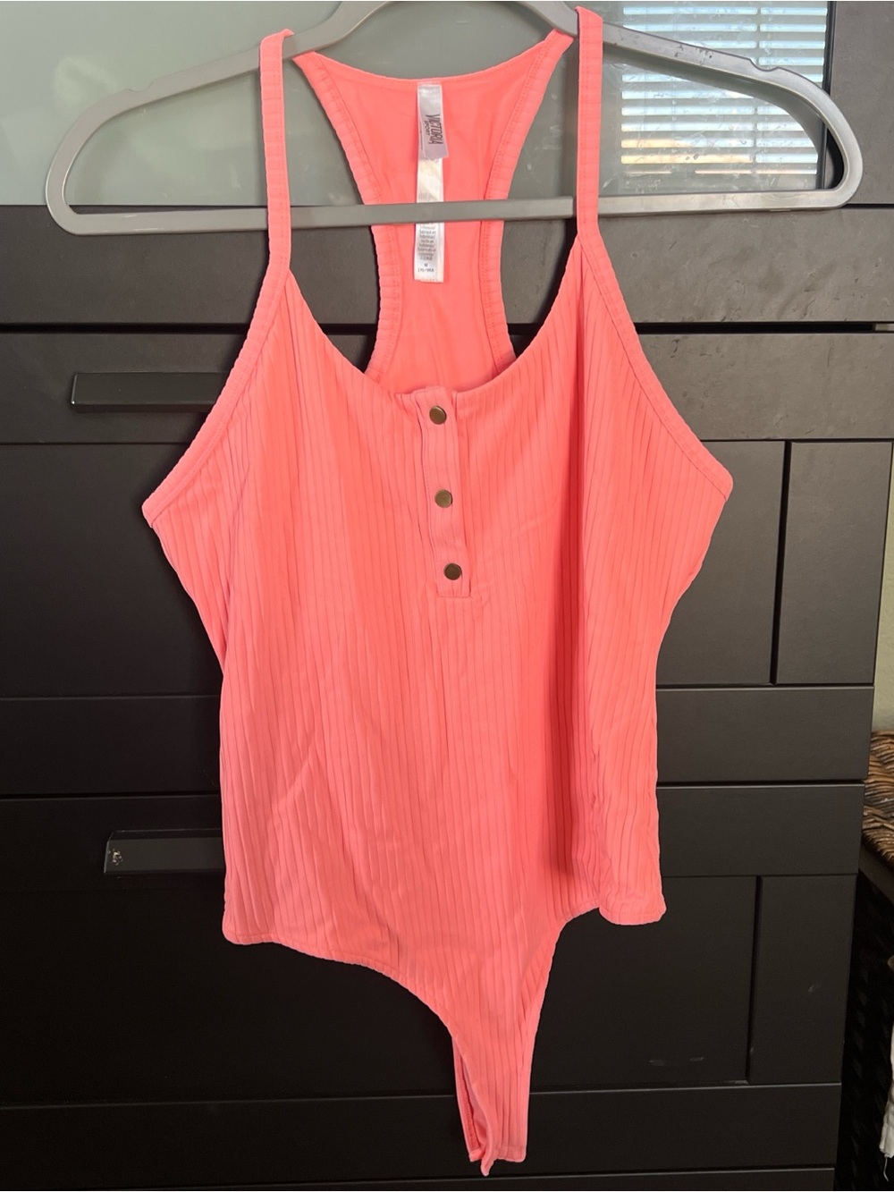 Victoria's Secret Coral Ribbed Snap-Front Bodysuit